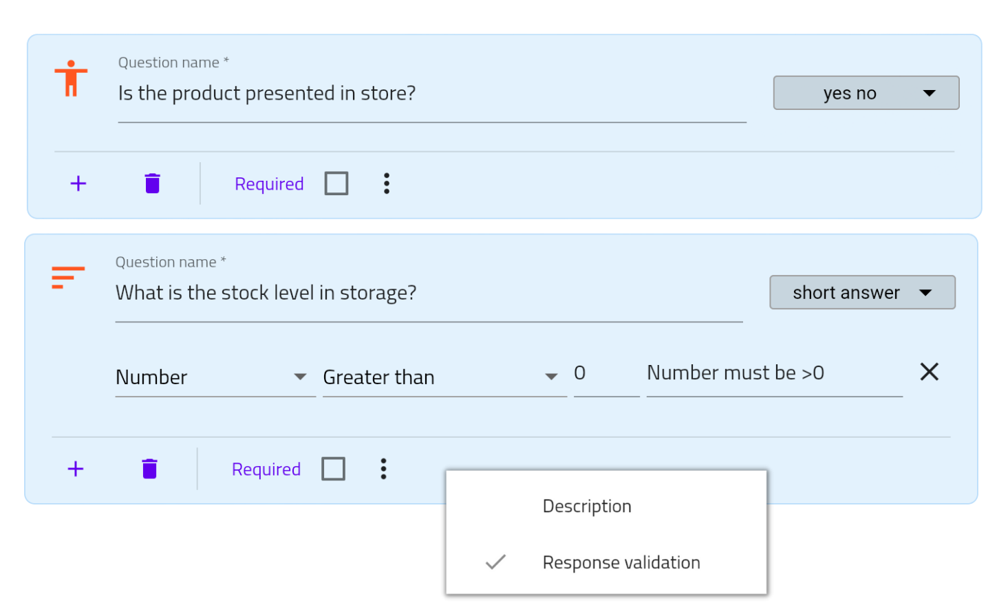 Retail audit custom forms